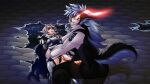 absurd_res ahegarou animal_humanoid armor bulge canid canid_humanoid canine canine_humanoid corrin_(fire_emblem) corrin_(fire_emblem)_(male) duo femboy fire_emblem fire_emblem_fates fire_emblem_heroes glowing glowing_eyes hair hi_res human humanoid keaton_(fire_emblem) long_hair male male/male mammal mammal_humanoid nintendo protective size_difference wolf_humanoid wolfskin