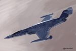  aircraft airplane canopy_(aircraft) desert external_fuel_tank f-104_starfighter fighter_jet flying highres machinery military_vehicle original peter_(peter6409) pilot real_life redesign roundel science_fiction signature 