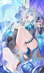  1girl absurdres asymmetrical_footwear bishop_(chess) black_socks blue_dress blue_eyes blue_hair breasts cerydra_(honkai:_star_rail) chess_piece chinese_commentary commentary_request crown dress feet foot_focus hair_intakes highres holding holding_chess_piece honkai:_star_rail honkai_(series) jndfh king_(chess) large_variant_set long_hair looking_at_viewer mini_crown mismatched_footwear parted_lips pawn_(chess) rook_(chess) sitting_on_throne small_breasts socks soles solo thigh_strap thighs uneven_footwear variant_set white_socks wings 