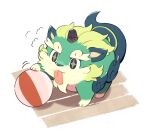  animal_focus ball full_body highres kinoshita_jiroh no_humans sparkling_eyes tama-jii tensui_no_sakuna-hime tongue tongue_out white_background wooden_floor 