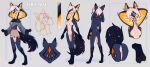 absurd_res anthro bottomwear canid canine claws clothing cobra fangs female fluffy fluffy_tail forked_tongue fox hi_res hybrid lonerdemiurge mammal model_sheet pawpads paws reptile scalie shorts slim smile snake snake_hood space spots star sweater tail teeth tongue tongue_out topwear