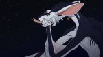 16:9 anthro arm_tuft bell bell_collar big_ears black_sclera blue_body blue_collar blue_fur brown_eyes cheek_tuft collar facial_tuft fur hi_res male male_anthro riorix shooting_star side_view solo star tuft tusks white_body white_fur widescreen