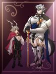 absurd_res ahegarou animal_humanoid armor bulge canid canid_humanoid canine canine_humanoid corrin_(fire_emblem) corrin_(fire_emblem)_(male) duo femboy fire_emblem fire_emblem_fates fire_emblem_heroes hair hi_res human humanoid keaton_(fire_emblem) long_hair male male/male mammal mammal_humanoid nintendo size_difference wolf_humanoid wolfskin
