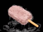  black_background cold condensation food food_focus highres hisachan55cute no_humans original pixel_art popsicle scenery simple_background stick 