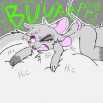 1:1 anthro belly biskit_(starrystoat) burp_cloud burping digestion fatal_vore hi_res male mammal micro_male murid murine rodent rumbling_stomach size_difference smaller_pred solo starry_stoat vore wood_mouse