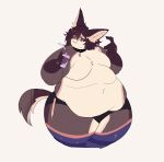 animated anthro belly belly_overhang belly_play belly_rolls big_belly bodily_fluids canid canine canis clothed clothing collar deep_navel domestic_dog embarrassed fat_arms fat_rolls femboy frame_by_frame hand_on_belly hi_res huge_thighs legwear love_handles male mammal monomyoo moobs navel obese obese_male overweight overweight_male plus-sized_femboy solo sweat sweatdrop tail tail_motion tailwag thick_thighs thigh_highs topless topless_male wide_hips wobbling_belly