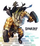  armor bad_id bad_pixiv_id beard boots cape character_name chingisu dragon's_crown dual_wielding dwarf_(dragon's_crown) facial_hair faulds hammer helmet holding long_hair male_focus muscle solo weapon white_hair winged_helmet 