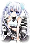  bad_id bad_pixiv_id bare_shoulders black_legwear blue_eyes breastplate girlfriend_(kari) girls_century highres long_hair miss_monochrome miss_monochrome_(character) silver_hair skirt smile solo star star-shaped_pupils symbol-shaped_pupils thighhighs twintails very_long_hair zettai_ryouiki 