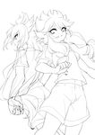  amemiya_taiyou amemiya_taiyou_(mixi_max_zhuge_kongming) back-to-back fusion greyscale hakuryuu_(inazuma_eleven) hakuryuu_(mixi_max_zhuge_kongming) inazuma_eleven_(series) inazuma_eleven_go inazuma_eleven_go_chrono_stone lineart long_hair male_focus monochrome multiple_boys soccer_uniform sportswear tobi_(one) white_background work_in_progress 