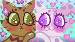 canid canine canis domestic_cat domestic_dog duo felid felidflora feline felis female female/female feral flower heart_symbol hi_res mammal papillon plant toy_dog wildcat_(felidflora)