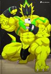 2025 abs anthro armor balls bandai_namco biceps big_biceps big_muscles big_pecs big_penis bulge bulkmon clothing colored detailed_bulge digimon digimon_(species) digital_drawing_(artwork) digital_media_(artwork) electronics fingerless_gloves flexing flexing_bicep genitals gloves green_eyes handwear headgear headgear_only helmet helmet_only hi_res holding_object holding_phone horn huge_muscles huge_pecs huge_penis kneeling male manly mask mirror mirror_selfie muscular muscular_anthro muscular_male nipples pecs penis phone piercing scalie selfie solo spikes spikes_(anatomy) taking_picture thong underwear vein veiny_muscles veiny_penis wolfblack43 yellow_body