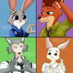anime_style anthro beastars canid canine canis digital_drawing_(artwork) digital_media_(artwork) disney female fox group haru_(beastars) hatakeclarissarts heart_symbol hi_res judy_hopps lagomorph legoshi_(beastars) leporid male male/female mammal nick_wilde predator/prey rabbit romantic romantic_couple ship vehicle watercraft wolf zootopia