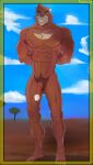 absurd_res animal_humanoid anthro balls bear brown_body brown_fur claws fur genitals hi_res humanoid kumatetsu male mammal mammal_humanoid muscular muscular_anthro nude_anthro nude_male pecs penis smiley_face solo teeth the_boy_and_the_beast toe_claws ursid_humanoid ursine ursine_humanoid vein veiny_penis
