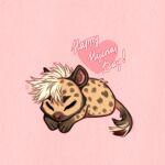 1:1 ambiguous_feral ambiguous_gender brown_spots eyes_closed facial_spots feral fur hi_res hyena leg_markings lying mammal markings on_front red_nose riorix simple_background socks_(marking) solo spots spotted_back spotted_face tan_body tan_fur