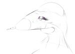 aircraft anthro digital_media_(artwork) eyelashes eyeshadow f-16 female heelipmo living_aircraft living_machine living_vehicle machine makeup monochrome sad sketch solo solo_focus vehicle