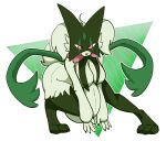 2025 3_toes 4_fingers alpha_channel anthro belly big_belly breasts cel_shading colored crouching digital_media_(artwork) digitigrade dima_(artist) feet felid feline female fingers fur generation_9_pokemon geometric_background green_body green_fur hi_res humanoid_hands linea_nigra looking_at_viewer mammal medium_breasts meowscarada naturally_censored nintendo pink_eyes pink_nose pokemon pokemon_(species) pregnant pregnant_anthro pregnant_female shaded simple_background smile solo toes