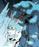 angry anthro blizzard_(weather) bodily_fluids bovid caprine clothing deltarune duo exactement887 eyewear female floppy_ears glasses goat hair hi_res horn ice long_hair male mammal ralsei robe scalie shocked snow susie_(deltarune) tears undertale_(series)