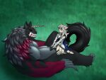 absurd_res ahegarou anthro armor corrin_(fire_emblem) corrin_(fire_emblem)_(male) duo femboy fire_emblem fire_emblem_fates fire_emblem_heroes hair hi_res human human_on_anthro humanoid interspecies keaton_(fire_emblem) long_hair male male/male mammal nintendo size_difference wolfskin