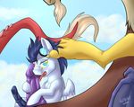  blue_fur blue_hair cloud clouds discord_(mlp) draconequus duo equine erection eyewear feral friendship_is_magic fur gay goggles hair hellticket horse hypnosis male mammal mind_control my_little_pony nude oral pegasus penis penis_grab pony sky soarin_(mlp) tongue tongue_out wings wonderbolts_(mlp) 