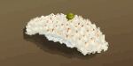  fish_(food) food food_focus hisachan55cute nigirizushi original pixel_art rice roe shadow simple_background still_life sushi wasabi yellow_background 