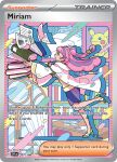  1girl artist_name bed book braid card_(medium) character_name company_name copyright_name copyright_notice curtains desk english_text from_side full_body green_shoes hair_ornament high_heels hospital_bed jacket komayama_akira lab_coat long_hair long_sleeves miriam_(pokemon) multicolored_hair official_art open_clothes open_jacket paper pikachu pink_hair pokemon pokemon_card pokemon_sv pokemon_tcg purple_hair purple_skirt shoes skirt solo stuffed_toy sweater third-party_source trading_card tripping two-tone_hair white_jacket window yellow_sweater 