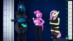 3d_(artwork) ambiguous_gender anthro clothing cryowolf9 digital_media_(artwork) equid equine fluttershy_(mlp) friendship_is_magic group growth_drive hasbro hi_res horse mammal my_little_pony pinkie_pie_(mlp) pony queen_chrysalis_(mlp) source_filmmaker_(artwork) trio