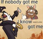 2022 2_fingers altermentality ambiguous_gender anthro beard beaver beaver_(mario_plus_rabbids) bent_arm black_clothing black_ear_tips black_eyewear black_hat black_headwear black_sunglasses black_trenchcoat bowler_hat brown_beard brown_facial_hair brown_hair brown_mustache brown_nose brown_tail buckteeth button_(fastener) clear_sky closed_smile clothed clothed_anthro clothed_male clothing colored digital_drawing_(artwork) digital_media_(artwork) dipstick_ears ear_markings english_description english_text eyebrows eyes_closed eyewear facial_hair feral fingers fur gesture group hair hand_gesture hat headgear headwear holding_object holding_umbrella if_nobody_got_me_i_know_god_got_me lagomorph larger_anthro larger_male leaf long_ears looking_at_another male male_anthro mammal mario_plus_rabbids_sparks_of_hope markings meme mitten_hands mouth_closed multicolored_ears mustache nintendo noseless on_another outside patch_(fabric) pattern_clothing pattern_shirt pattern_topwear pawpads photo_background photography_(artwork) plaid plaid_clothing plaid_shirt plaid_topwear plant rabbid raised_arm raving_rabbids rayman_(series) red_clothing red_plaid red_shirt red_topwear rodent shaded shirt size_difference sky smaller_ambiguous smaller_feral smile striped_markings striped_tail stripes sunglasses sweetlopek t.s._woodrow tail tail_markings tan_inner_ear tan_pawpads teeth text thick_eyebrows thumbs_up topwear tree trio ubisoft umbrella white_body white_fur yellow_sky