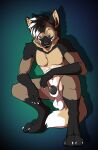 absurd_res animal_genitalia animal_penis anthro canid canine canine_genitalia canine_penis crouching genitals hi_res karidas_(rexroyale) looking_at_viewer male mammal maned_wolf manex57 penis sheath solo