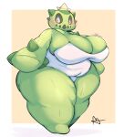 anthro big_breasts blush breasts cacnea clothing female generation_3_pokemon green_body hi_res lightmizano nintendo pokemon pokemon_(species) short_stack solo spikes spikes_(anatomy) thick_thighs topwear white_eyes