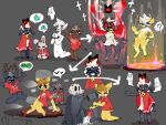 2022 ambiguous_gender anthro antlers bell bell_collar biped black_sclera blood bodily_fluids bone bovid bowing brown_body brown_fur candle caprine chained_up character_request clothed clothing collar colored cross-popping_vein crying cult_of_the_lamb directional_arrow domestic_cat eyes_closed felid feline felis floating front_view fur fur_growth grey_background grey_body grey_fur group growth horizontal_pupils horn human_to_anthro interrobang jumping kneeling lamb_(cult_of_the_lamb) legs_together looking_down_at_self mammal massive_monster_(studio) netchy_boo nude occult_symbol one_eye_closed open_mouth open_smile pentagram pictographics praying pupils red_crown_(cult_of_the_lamb) ritual sheep simple_background sitting sitting_on_ground skull smile species_transformation speech_bubble standing symbol tears three-quarter_view transformation transformation_sequence white_pupils yellow_body yellow_cat_(cult_of_the_lamb) yellow_fur