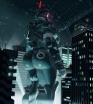 balls big_butt building butt digital_media_(artwork) digital_painting_(artwork) eballs fluffedwings genitals glans glowing glowing_eyes hi_res humanoid_genitalia humanoid_penis machine macro painting_(artwork) penis robot