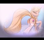  blonde_hair brown_eyes butt cutie_mark edit equine female feral friendship_is_magic hair horn horse long_hair looking_at_viewer looking_back mammal my_little_pony navel nude pony presenting presenting_hindquarters pussy solo tara_strong twintailsinc unicorn 