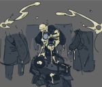  animal_humanoid anthro arm_stockings big_penis bigbun_3 bodily_fluids bubble bun-e canid canid_humanoid canine canine_humanoid clothing collar cum cum_bubble cum_drip cum_everywhere cum_in_mouth cum_inside cum_on_clothing cum_on_face cum_on_head cum_on_object cum_on_shoulder cum_stain dripping ejaculation excessive_cum excessive_genital_fluids gap_teeth genital_fluids genitals group humanoid lipstick makeup mammal mammal_humanoid messy one_eye_closed pattern_clothing pattern_shirt pattern_topwear penis shirt spiked_collar spikes striped_clothing striped_shirt striped_topwear stripes surprised_expression topwear 