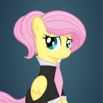  equine female feral fluttershy_(mlp) friendship_is_magic fur green_eyes hair hi_res horse mammal my_little_pony necktie pegasus pink_hair pony solo tim015 wings yellow_fur 