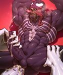  anal anal_penetration anti-venom anus arms_behind_head balls barbs biceps big_penis black_skin cum cum_in_ass cum_inside cum_on_hand cum_on_penis cum_string cum_while_penetrated cumshot erection fangs flexing gay handjob long_tongue lying male marvel missionary_position muscles nipples nude on_back open_mouth orgasm pecs penetration penis rokudenashi sex symbiote thick_penis tongue tongue_out unknown_species unusual_penis urethral urethral_fingering vein venom_(spider-man) white_skin 