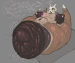 absurd_res anal_fluids anal_prolapse anthro anus anus_expansion areola belly big_anus big_areola big_breasts big_butt black_anus black_areola black_nipples black_vulva blonde_hair bodily_fluids bone bone_mask breasts butt cubone dialogue expansion eye_roll female flexible gape_fart generation_1_pokemon genitals hair hi_res holding_object huge_anus huge_breasts huge_butt hyper hyper_anus hyper_butt legs_behind_head legs_up long_sleeve_sweater lying mask moan motion_lines multicolored_body nintendo nipple_piercing nipples on_back onomatopoeia oxart piercing plump_labia pokemon pokemon_(species) prolapse puffy_anus puffy_areola puffy_nipples simple_background skull skull_mask solo sound_effects speech_bubble sweat sweaty_anus tail tammy_(void_dew) text thick_thighs two_tone_body vulva wand