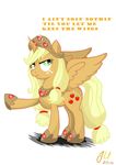  applejack_(mlp) cutie_mark english_text equine female feral friendship_is_magic hair horn horse mammal my_little_pony pegasus pony teammagix text winged_unicorn wings 