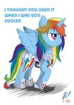  cutie_mark english_text equine female feral friendship_is_magic hair horn horse mammal my_little_pony pegasus pony rainbow_dash_(mlp) solo teammagix text winged_unicorn wings 