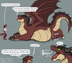 2025 abdominal_bulge anthro barefoot belly big_belly black_horn blue_clothing blue_shirt blue_topwear bodily_fluids bottomwear brown_body brown_hair burping burping_up_fur clothed clothing coalt dated digital_media_(artwork) dragon drooling english_text european_mythology feet female feral fully_inside fur furred_dragon furred_scalie green_eyes group hair horn looking_at_another looking_at_own_belly lying male membrane_(anatomy) membranous_wings mother_(lore) mother_and_child_(lore) mother_and_son_(lore) motion_lines mythological_creature mythological_scalie mythology on_front open_mouth parent_(lore) parent_and_child_(lore) parent_and_son_(lore) raised_wings rimentus rumbling_stomach saliva scales scalie shirt shocked shorts son_(lore) spiked_tail spikes spikes_(anatomy) standing tail text thought_bubble tongue tongue_out topwear trio unseen_prey ventral_scales vore western_dragon wings