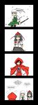  :&lt; anger_vein black_hair blake_belladonna cherry_blossoms cloak comic cosplay english fingerless_gloves flying_sweatdrops gloves hakurei_reimu hakurei_reimu_(cosplay) hand_on_hip highres holding holding_sword holding_weapon hood hooded_cloak konpaku_youmu konpaku_youmu_(cosplay) long_sleeves looking_at_viewer lunarisaileron multiple_girls red_hair ruby_rose rwby scabbard shameimaru_aya shameimaru_aya_(cosplay) sheath side_ponytail simple_background sweatdrop sword talking touhou weapon weiss_schnee white_background white_hair wide_sleeves 