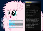  character_bio english_text equine female feral fluffle_puff fluffy friendship_is_magic hair horse mammal my_little_pony navel open_mouth pika-bot pink_hair pony profile solo stats text ultimate_marvel_vs._capcom_3 