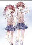  brown_eyes brown_hair kouko long_hair misaka_mikoto multiple_girls school_uniform shirai_kuroko short_hair to_aru_kagaku_no_railgun to_aru_majutsu_no_index 