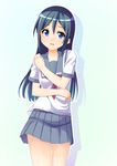  absurdres aragaki_ayase black_hair blue_eyes dacchi highres long_hair ore_no_imouto_ga_konna_ni_kawaii_wake_ga_nai pleated_skirt school_uniform serafuku skirt solo 