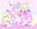  anthro bat blaze_the_cat cat cheese_the_chao clothes_swap clothing cream_the_rabbit feline fur hedgehog lagomorph mammal pink_fur purple_fur rabbit rouge_the_bat sega smile sonic_(series) white_fur 