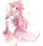  animal_ears breasts cat_ears cat_tail copyright_request long_hair medium_breasts nyaa_(nnekoron) open_mouth smile tail 