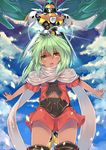  bad_id bad_pixiv_id boots crescens dark_skin emerada_(xenogears) green_hair long_hair navel scarf solo takuan_(takuan0907) thigh_boots thighhighs torn_clothes xenogears yellow_eyes 