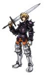  armor blonde_hair brown_eyes dissidia_final_fantasy final_fantasy final_fantasy_tactics highres male male_focus ramza_beoulve sword weapon 