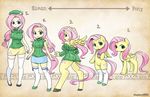  anthro anthrofied beret chart clothed clothing cutie_mark equine female fluttershy_(mlp) friendship_is_magic green_eyes hair hat horse human humanization humanized looking_at_viewer looking_back mammal my_little_pony navel pegasus pink_hair pony semi-anthro shepherd0821 skirt smile socks standing sweater wings 
