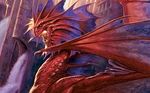  ambiguous_gender dragon feral magic_the_gathering niv-mizzet scalie solo todd_lockwood wallpaper water waterfall wings wizards_of_the_coast 