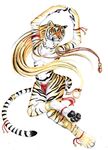  autumnjaguar barefoot black_lips breasts colored dancing feline female gem hair jewel jewelry lioncloth mammal pawpads pink_nose plain_backround realistic solo spinning stripes tiger white_belly yellow_eyes 